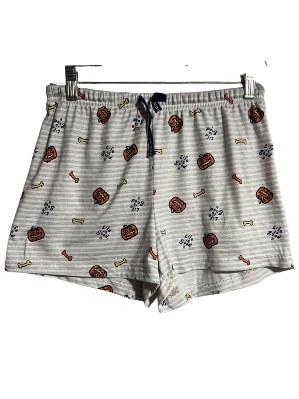 Life Is Good Womens Sleep Shorts Pumpkin Pattern Size S Fall Halloween Pajama